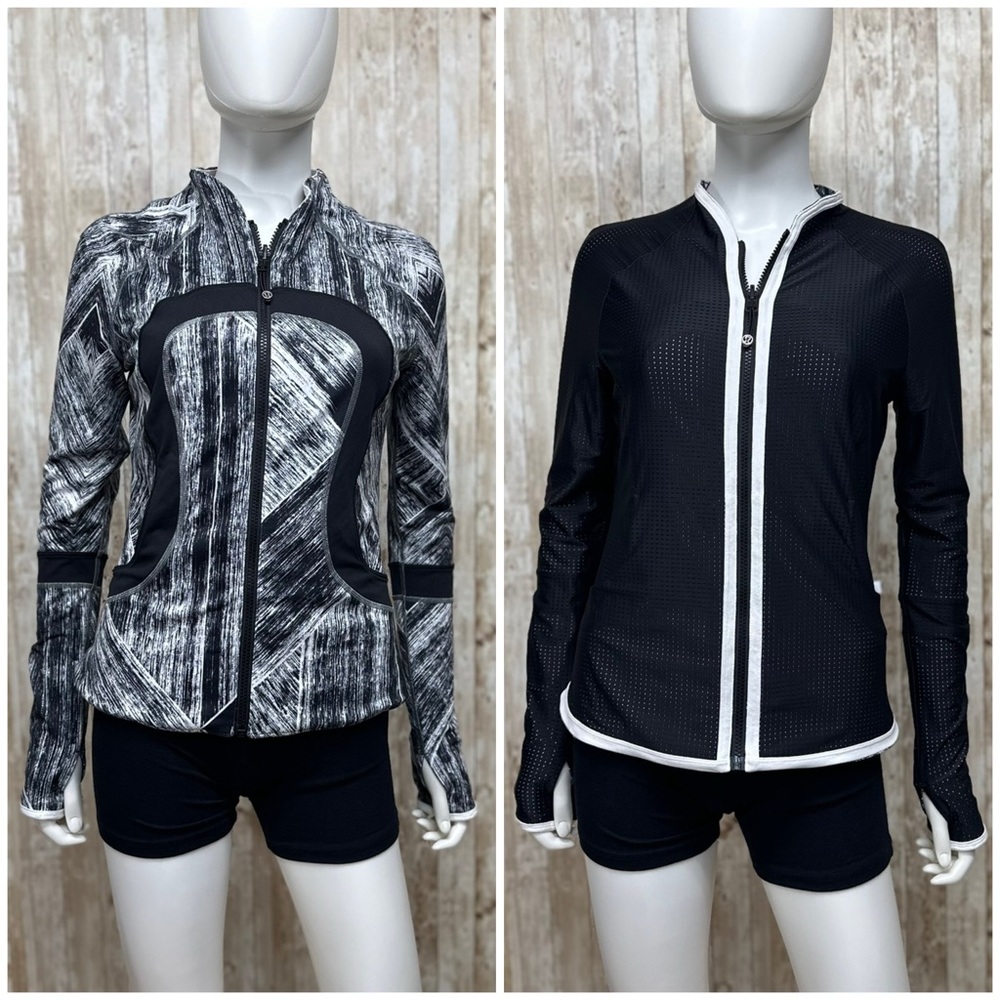Lululemon Reversible Find Your Bliss Jacket Black/Heat Wave White Black [1597]